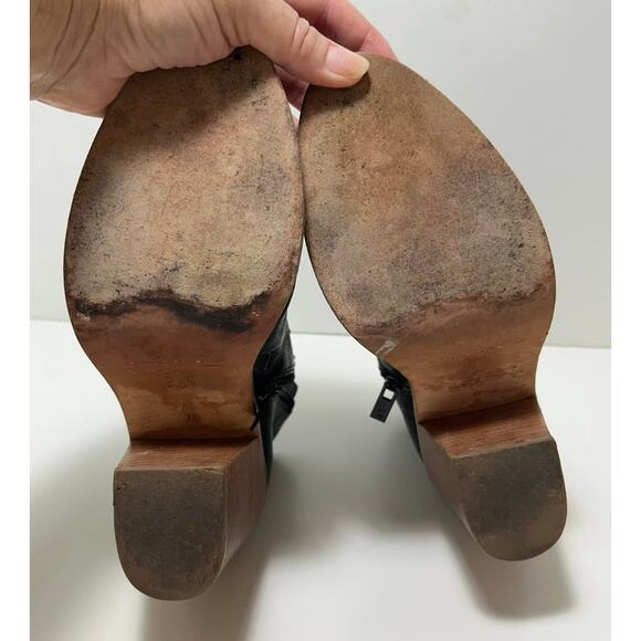 LOEFFLER RANDALL Black Leather Heeled Ankle Boots Booties Ella Womens 7.5 - Picture 7 of 9